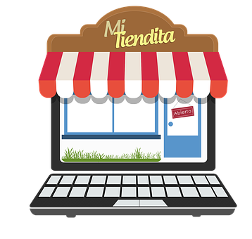 Online Storefront Laptop Illustration PNG image