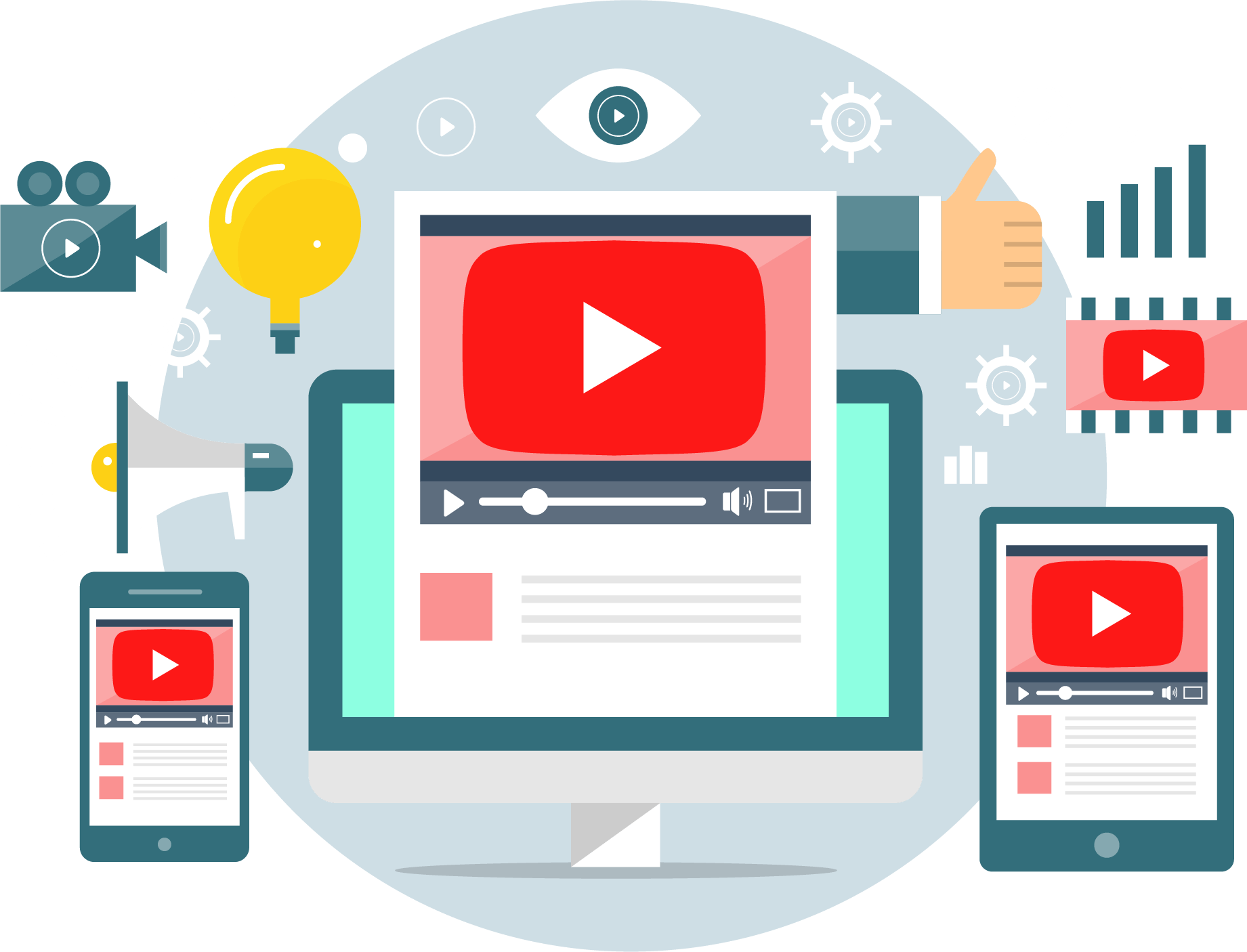 Online Video Content Marketing Concept PNG image