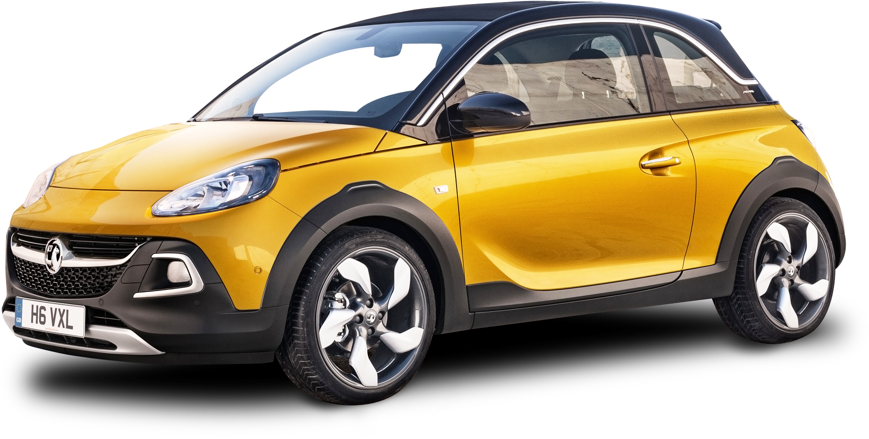 Opel Adam Yellow Side View PNG image