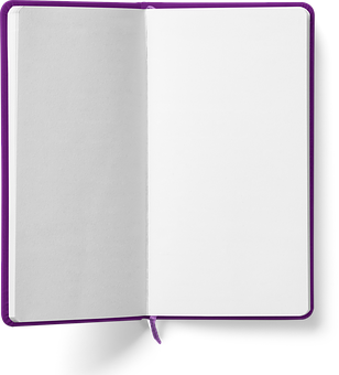 Open Blank Notebookwith Purple Cover PNG image