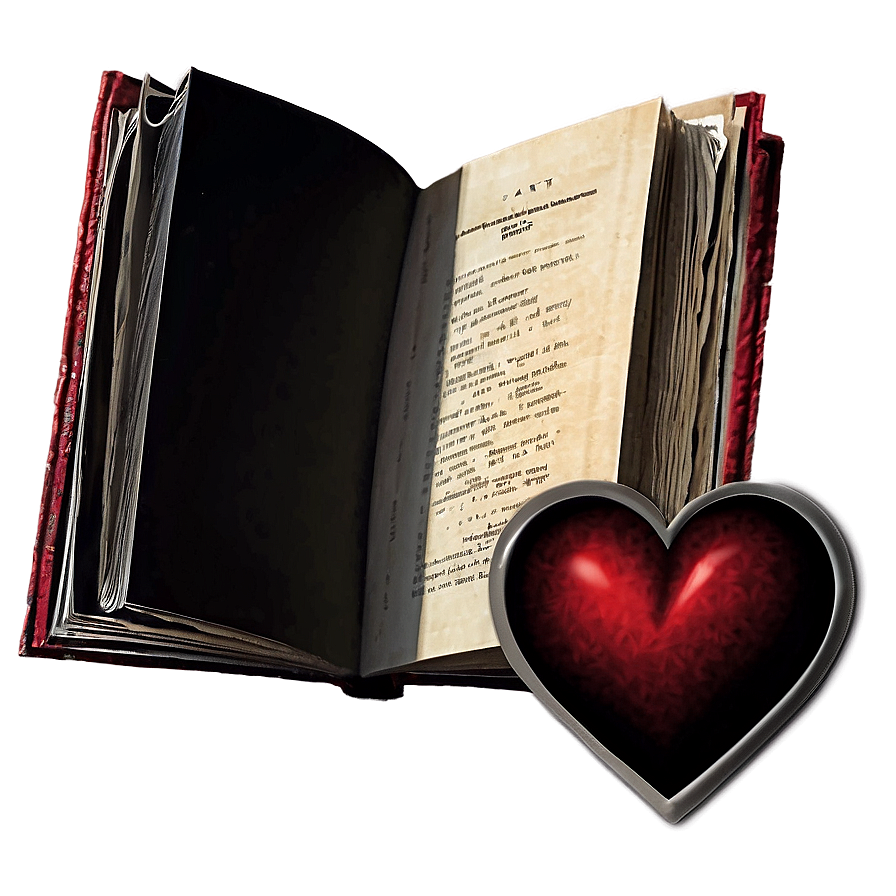 Open Book And Heart Png Jvy PNG image