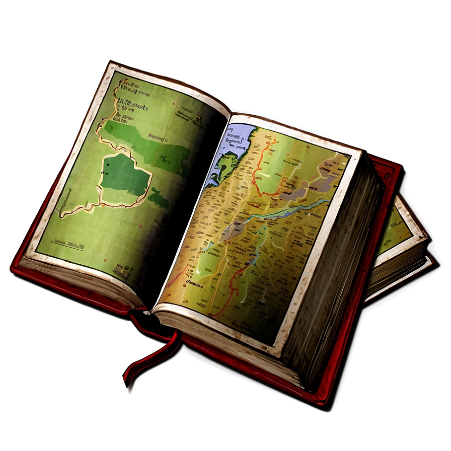 Open Book And Map Png Evn15 PNG image