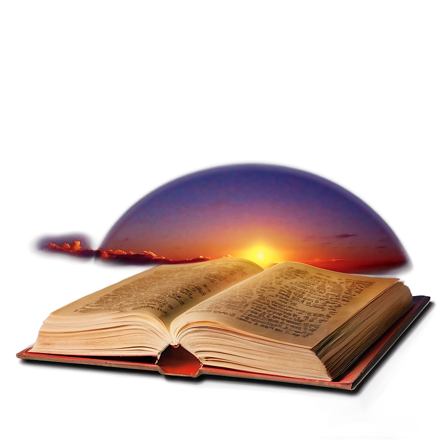 Open Book And Sunset Png 30 PNG image