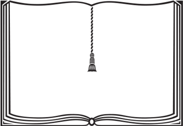 Open Book Black Border PNG image