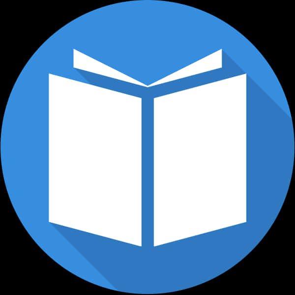 Open Book Icon Blue Background PNG image