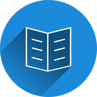 Open Book Icon Blue Background PNG image