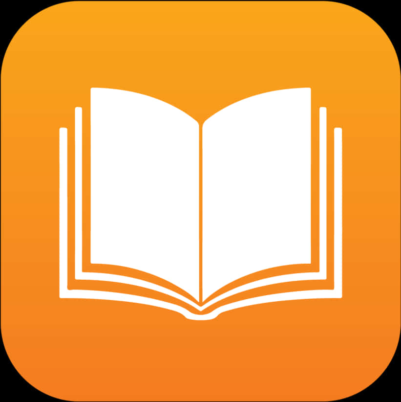 Open Book Icon Orange Background PNG image