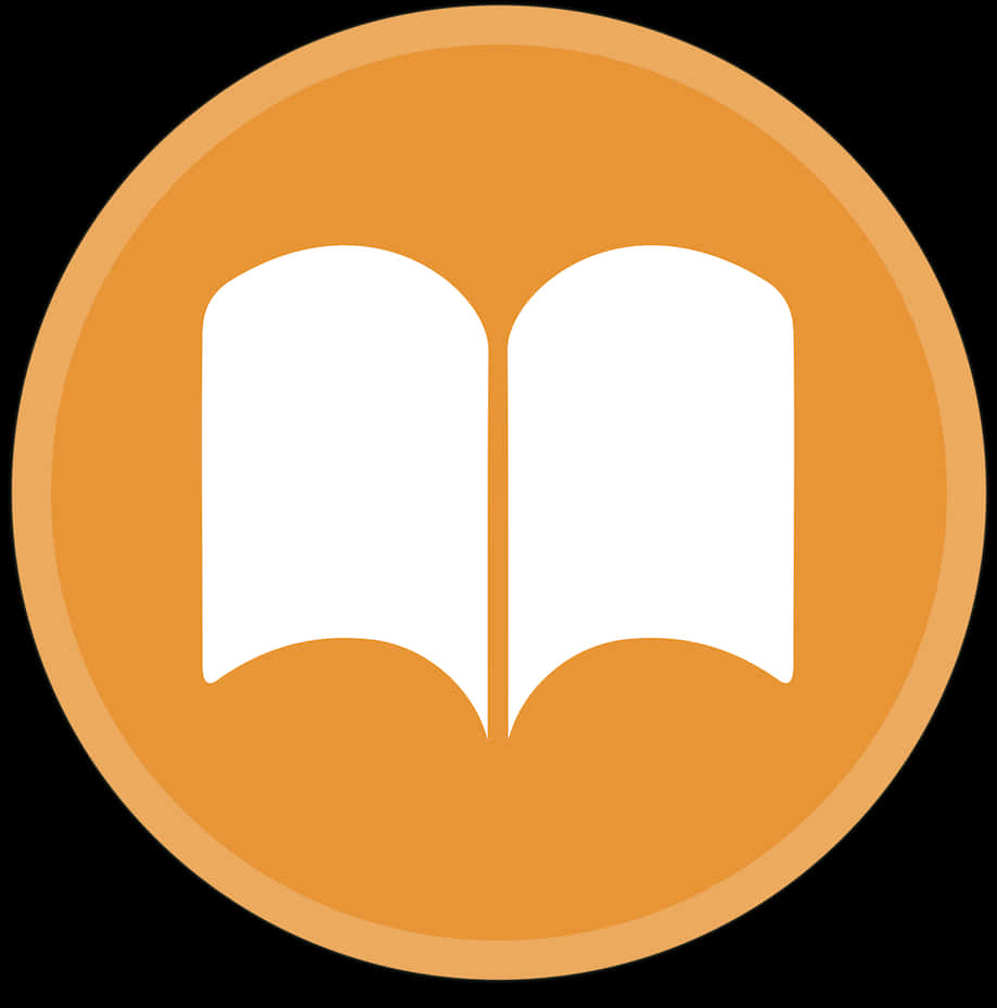 Open Book Icon Orange Background PNG image