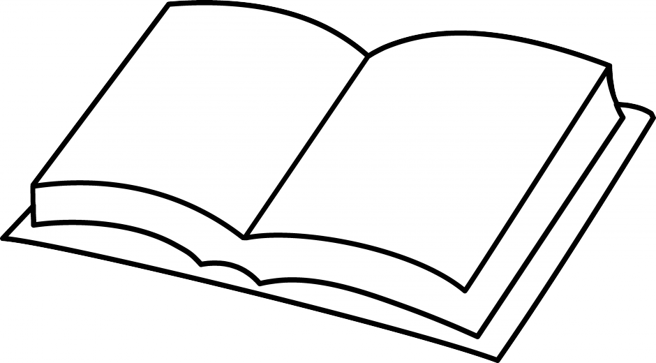 Open Book Lineart Illustration PNG image