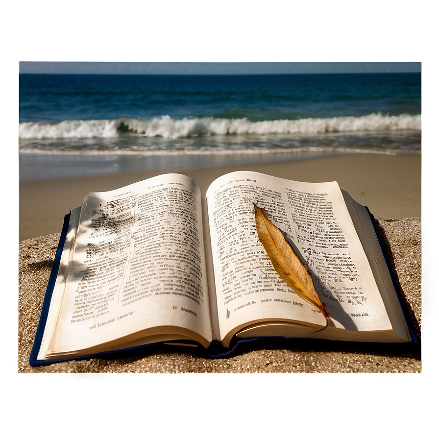 Open Book On Beach Png Kyt51 PNG image