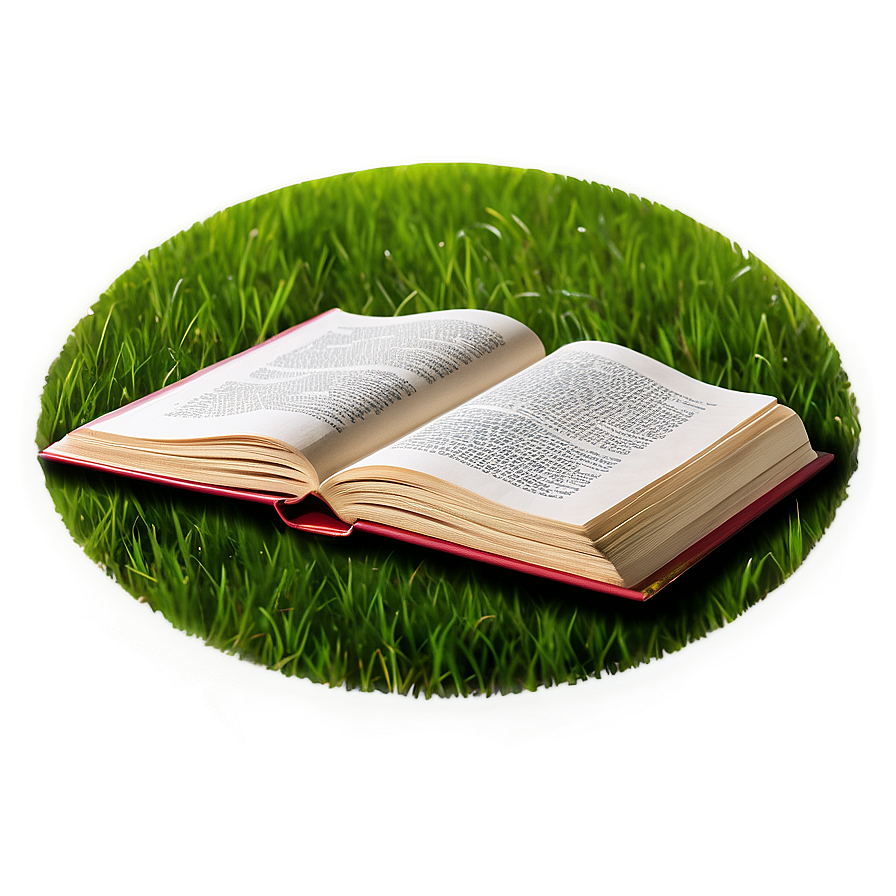 Open Book On Grass Png 05232024 PNG image