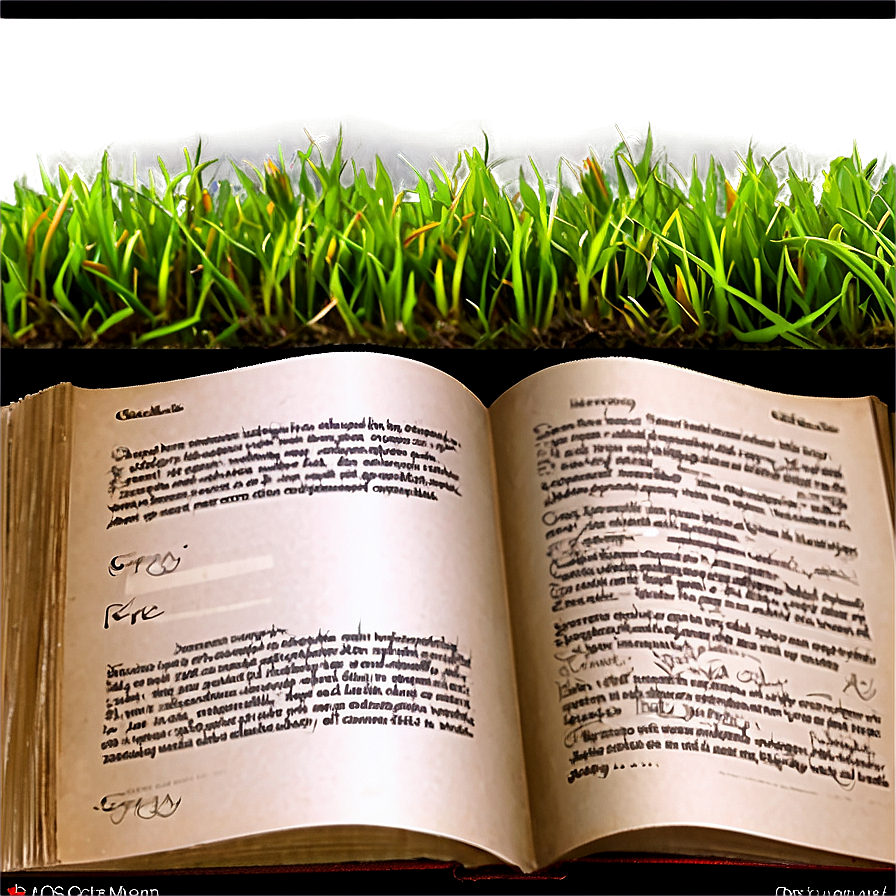 Open Book On Grass Png 05232024 PNG image