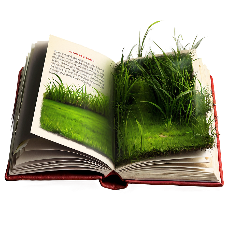 Open Book On Grass Png Mxp17 PNG image