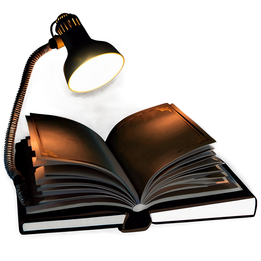 Open Book Under Lamp Png 10 PNG image