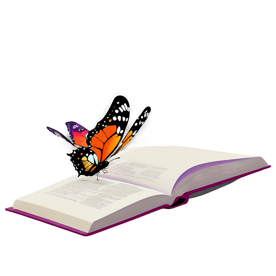 Open Book With Butterfly Png Fxf56 PNG image