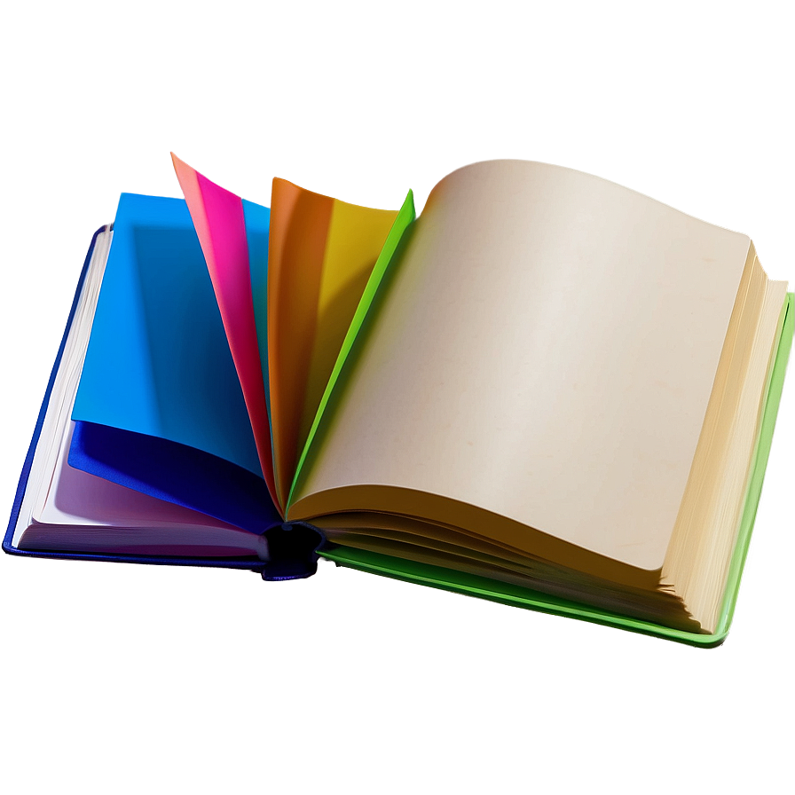 Open Book With Colored Pages Png 05232024 PNG image