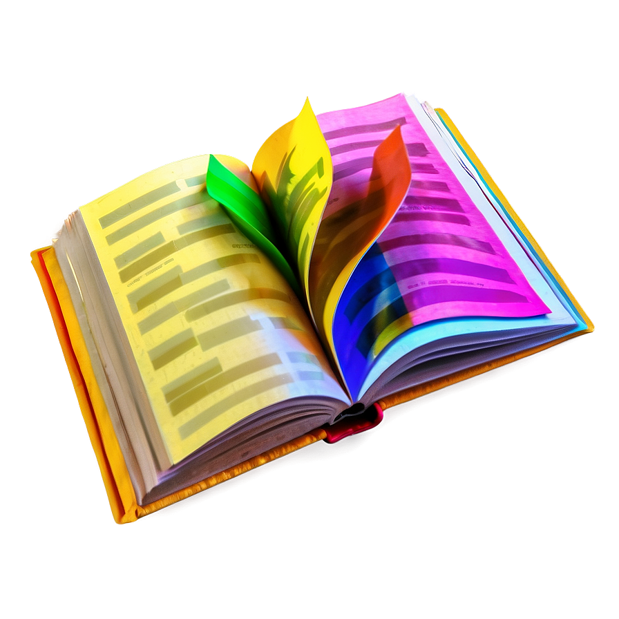 Open Book With Colored Pages Png Poa86 PNG image