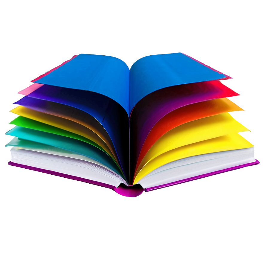 Open Book With Colored Pages Png Sxv26 PNG image