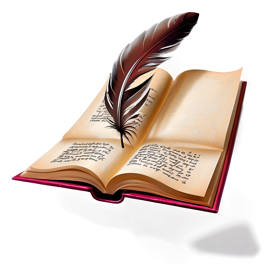 Open Book With Quill Png 05232024 PNG image