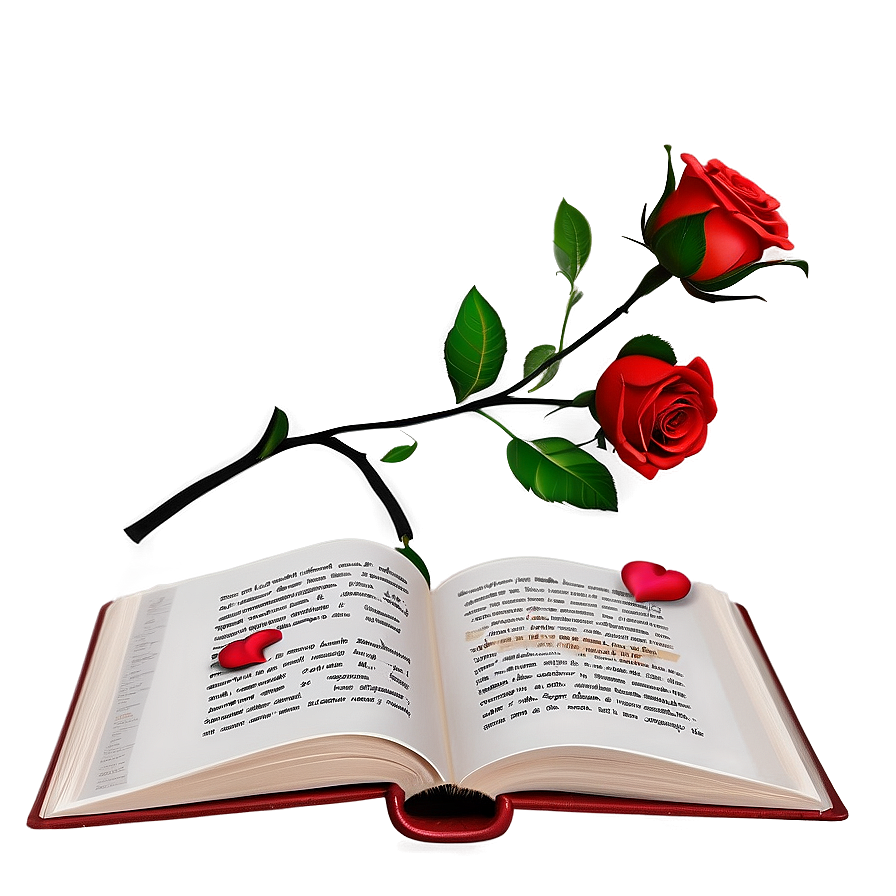 Open Book With Rose Png Grq98 PNG image