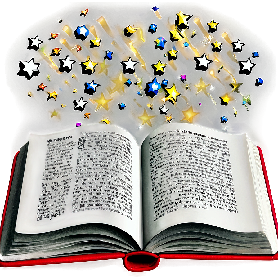 Open Book With Stars Png 05232024 PNG image