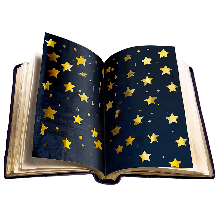 Open Book With Stars Png Jcb96 PNG image