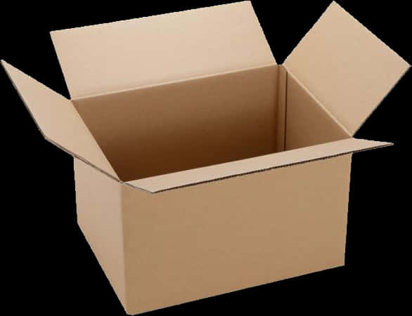 Open Cardboard Box Black Background PNG image