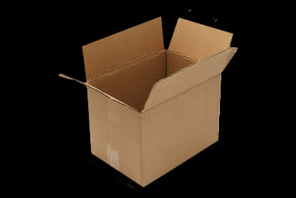 Open Cardboard Boxon Black Background PNG image