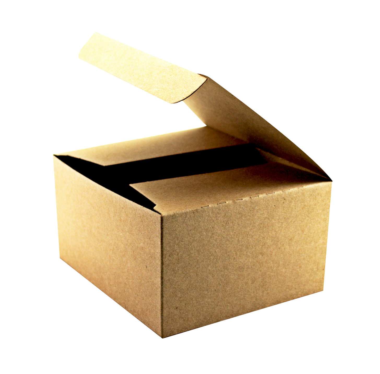 Open Cardboard Boxon Gray Background PNG image