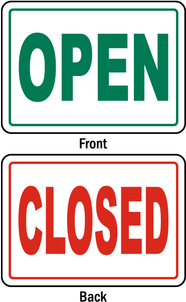 Open Closed Sign Flipside PNG image