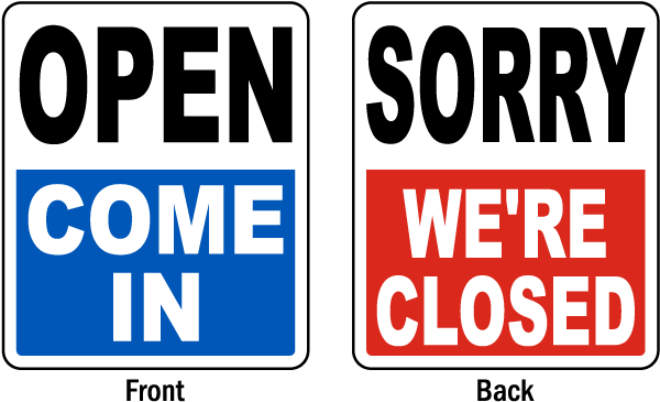 Open Closed Sign Flipside PNG image