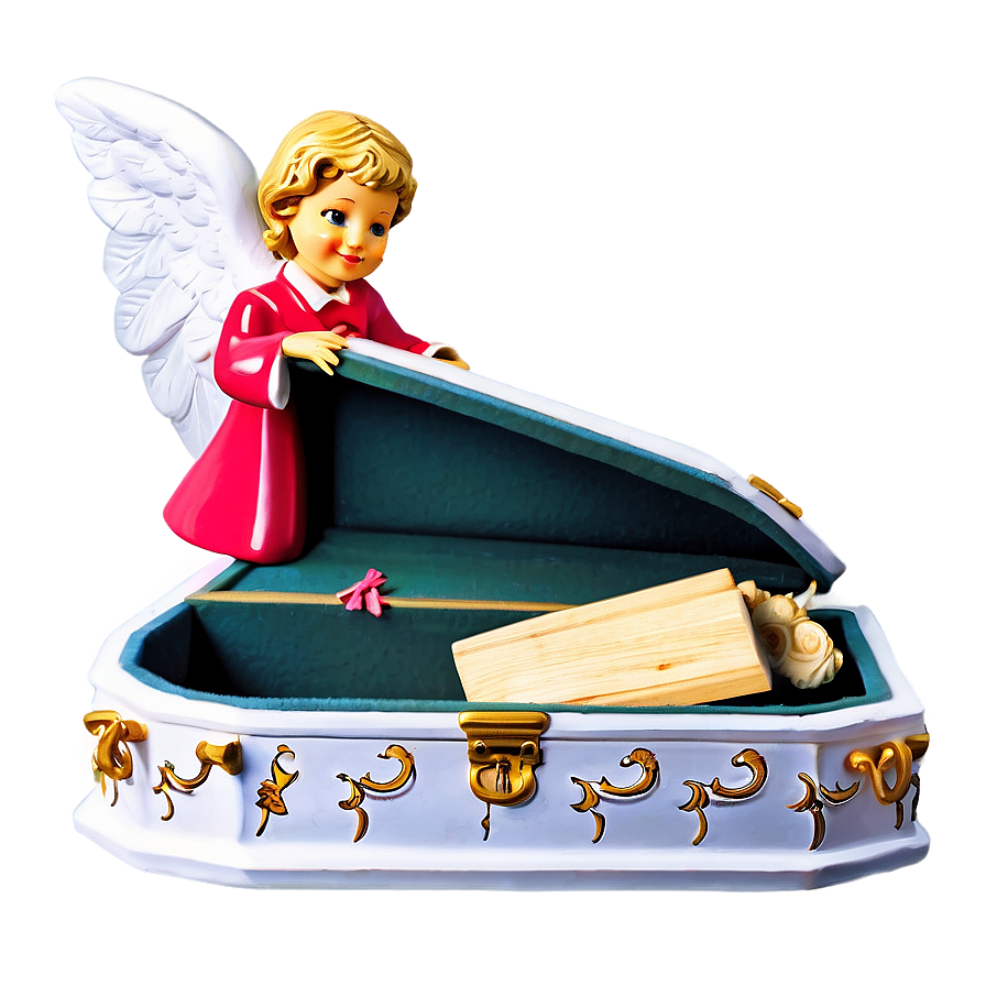 Open Coffin With Angel Png 06282024 PNG image