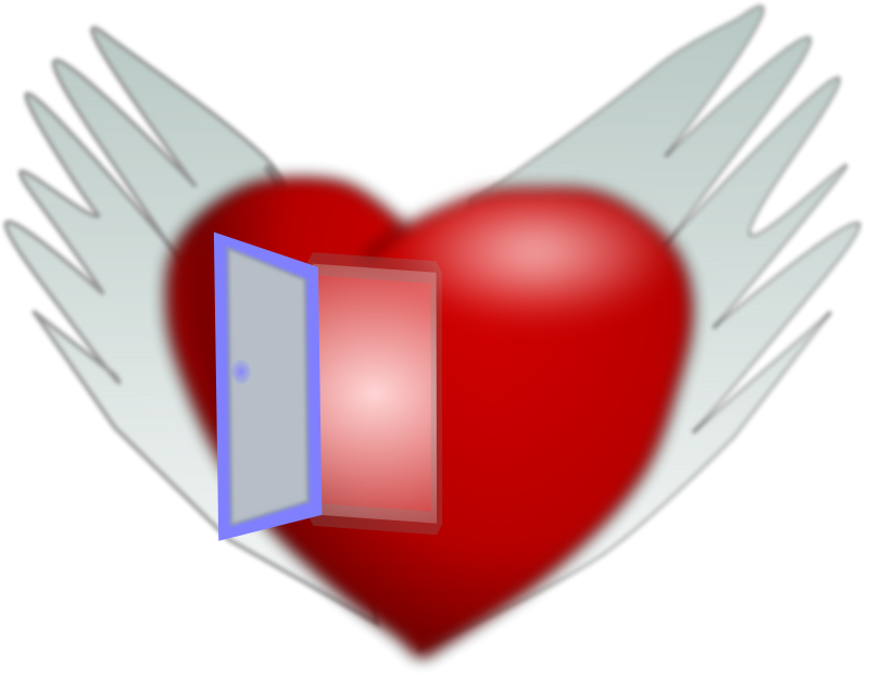 Open Door Heartwith Wings PNG image