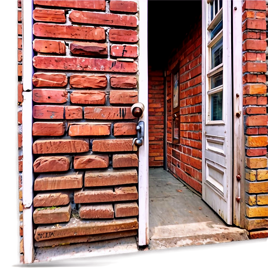 Open Door In Brick Wall Png Upb PNG image