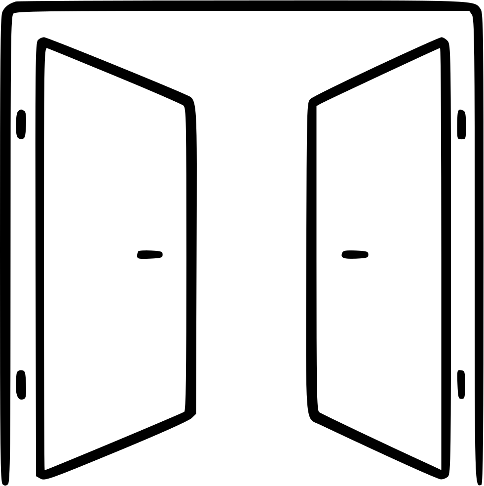 Open Double Doors Vector Illustration PNG image