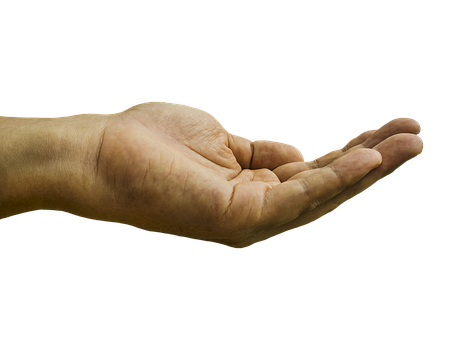 Open Hand Gesture Black Background PNG image