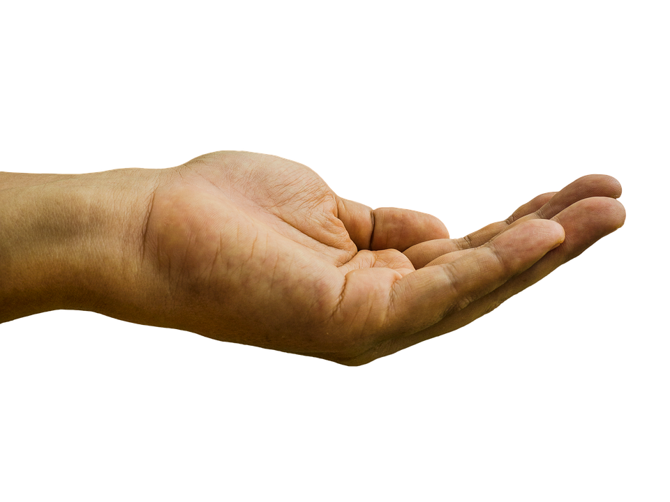Open Hand Gesture Isolated PNG image
