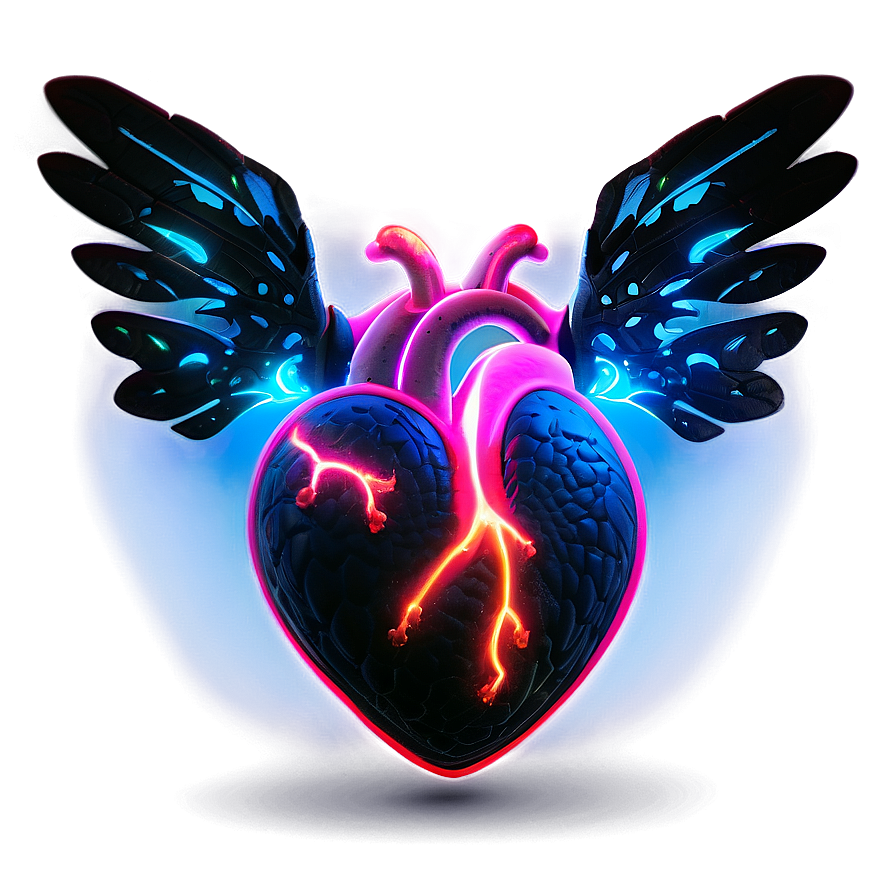 Open Heart In Neon Light Png Xcj53 PNG image