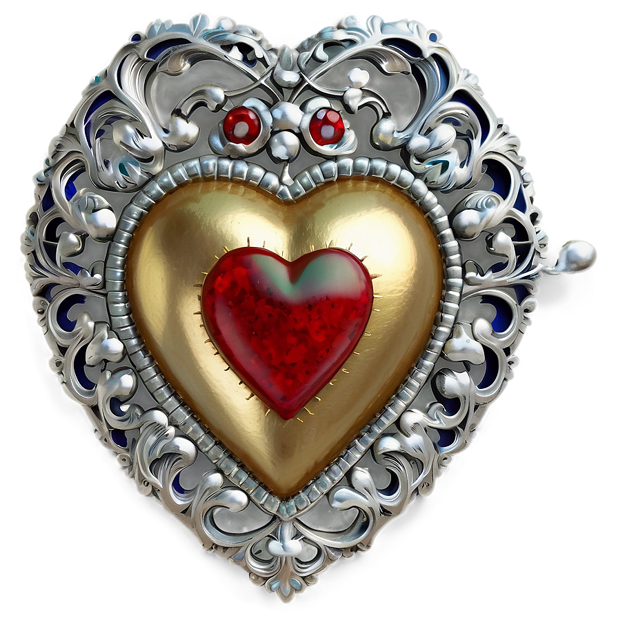 Open Heart In Vintage Look Png 06212024 PNG image