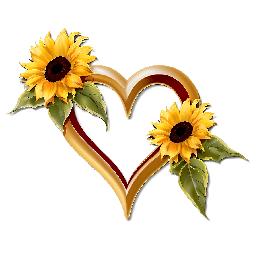 Open Heart With Sunflowers Png 15 PNG image