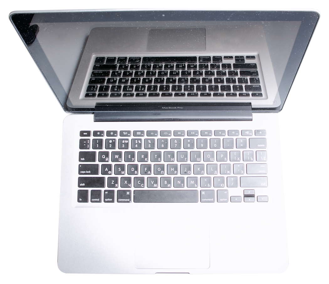 Open Mac Book Pro Top View PNG image