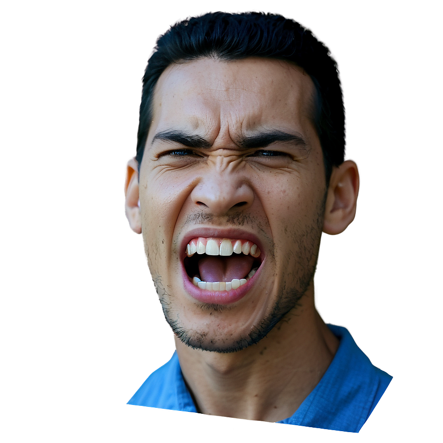 Open Mouth Angry Yell Png 40 PNG image