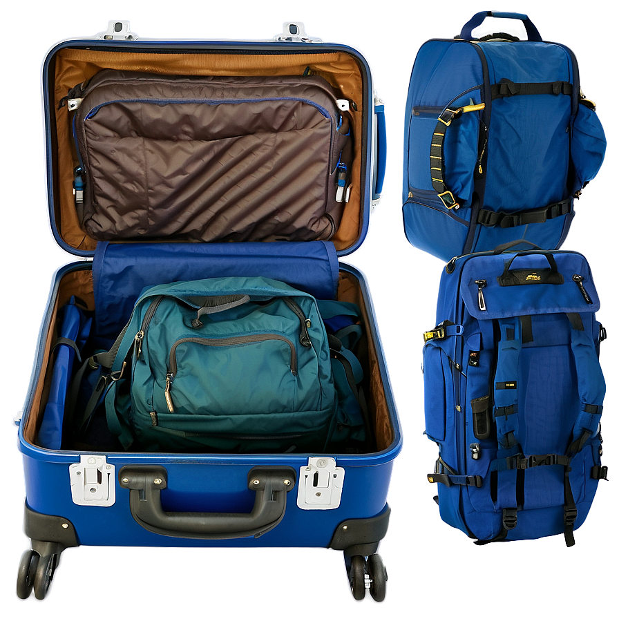 Open Suitcase For Camping Png Axv7 PNG image