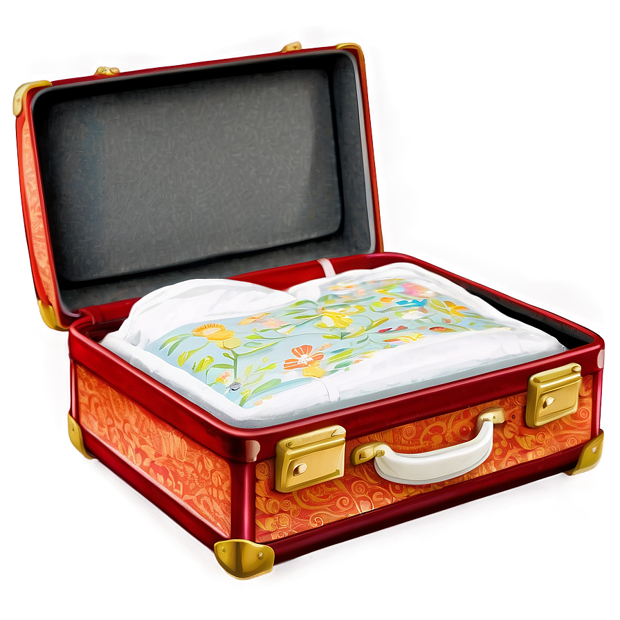 Open Suitcase For Honeymoon Png Rkr PNG image