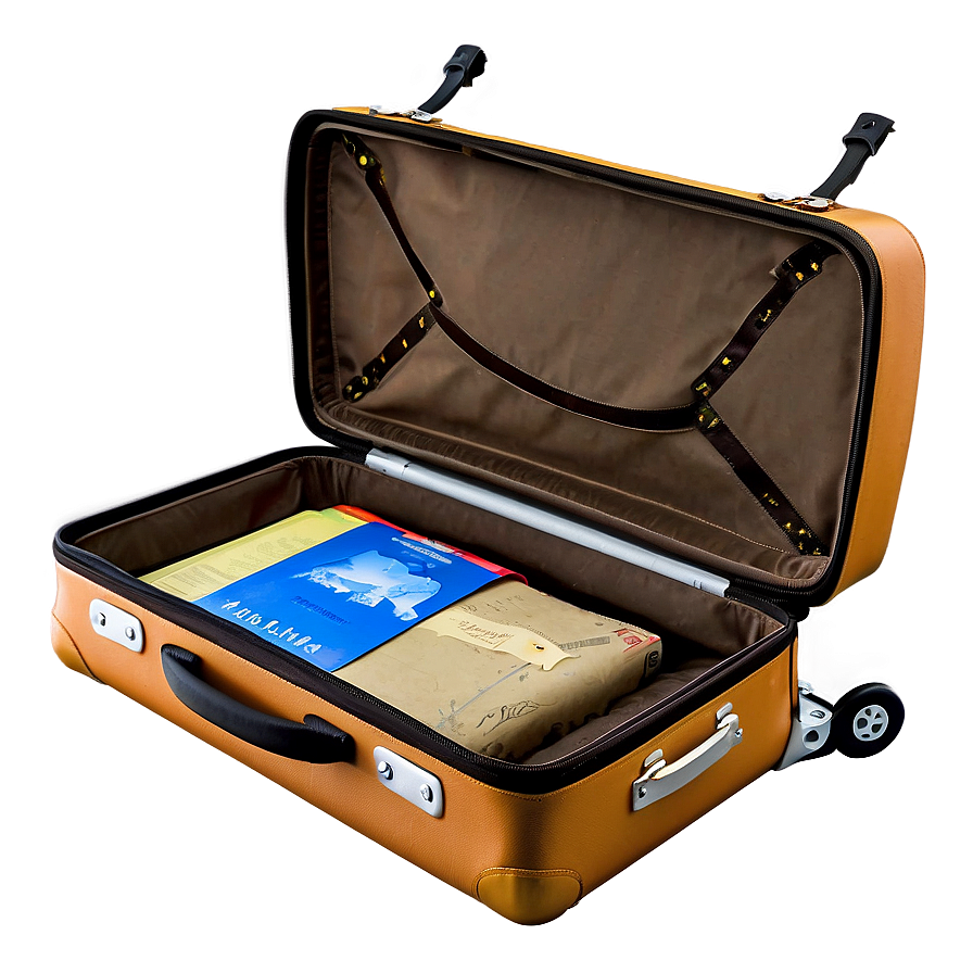 Open Suitcase For International Travel Png Qfs PNG image