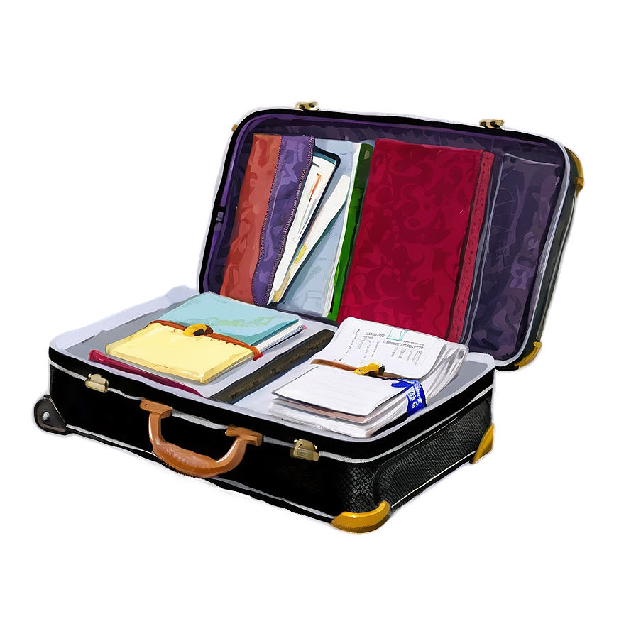 Open Suitcase For Study Abroad Png 06212024 PNG image