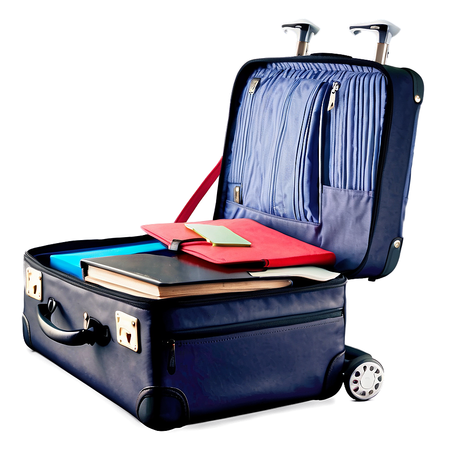 Open Suitcase For Study Abroad Png 06212024 PNG image