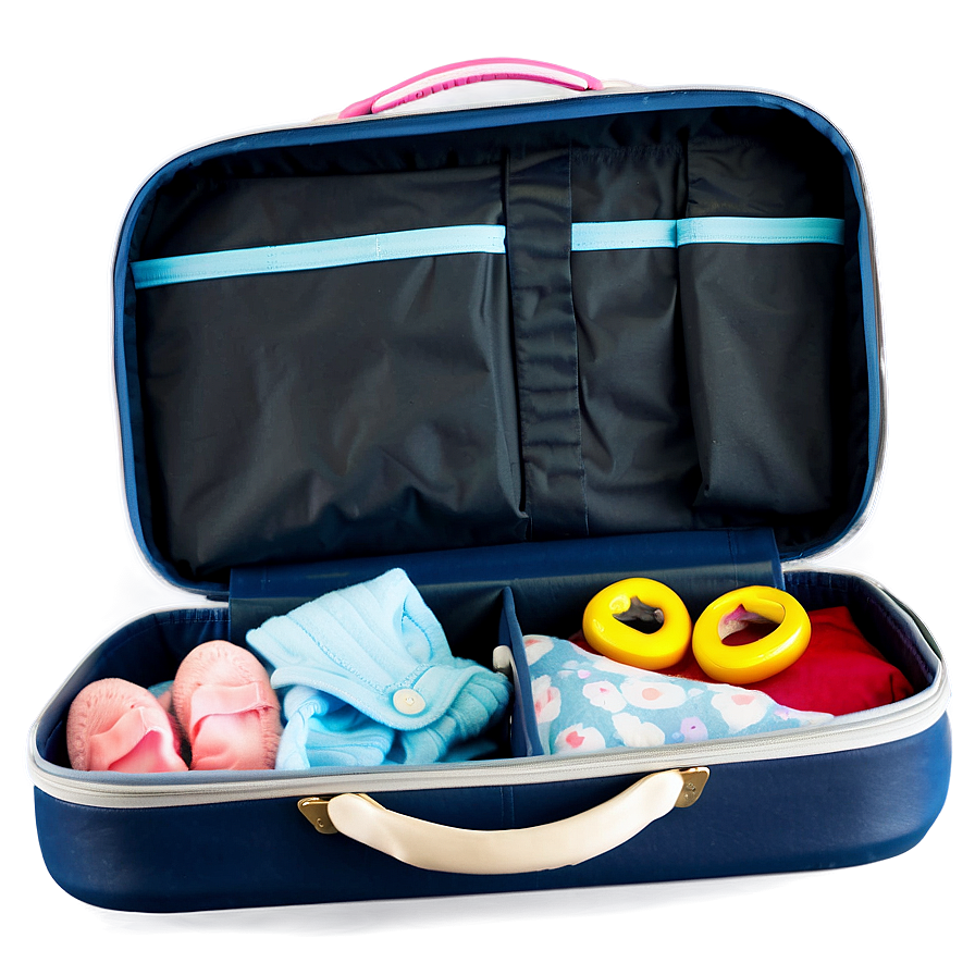 Open Suitcase With Baby Items Png 06212024 PNG image