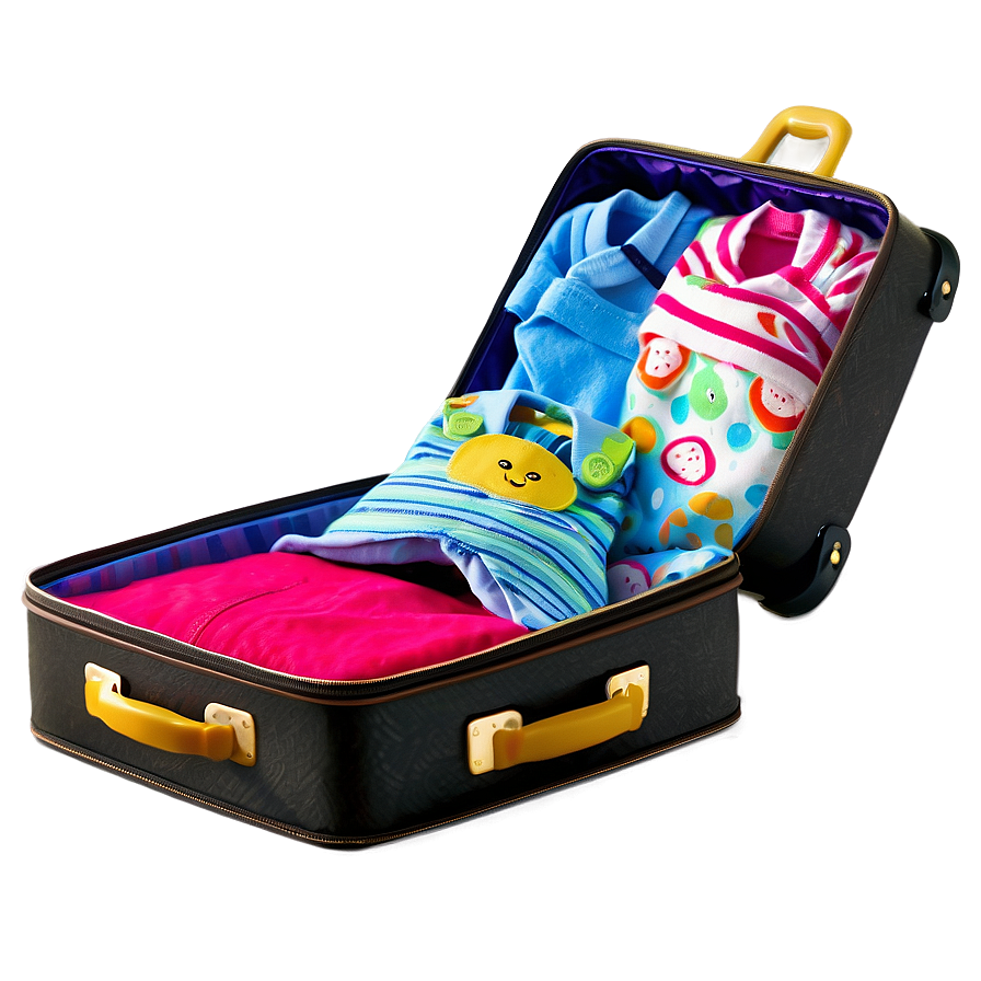 Open Suitcase With Baby Items Png 25 PNG image