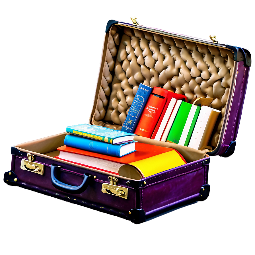 Open Suitcase With Books Png 06212024 PNG image